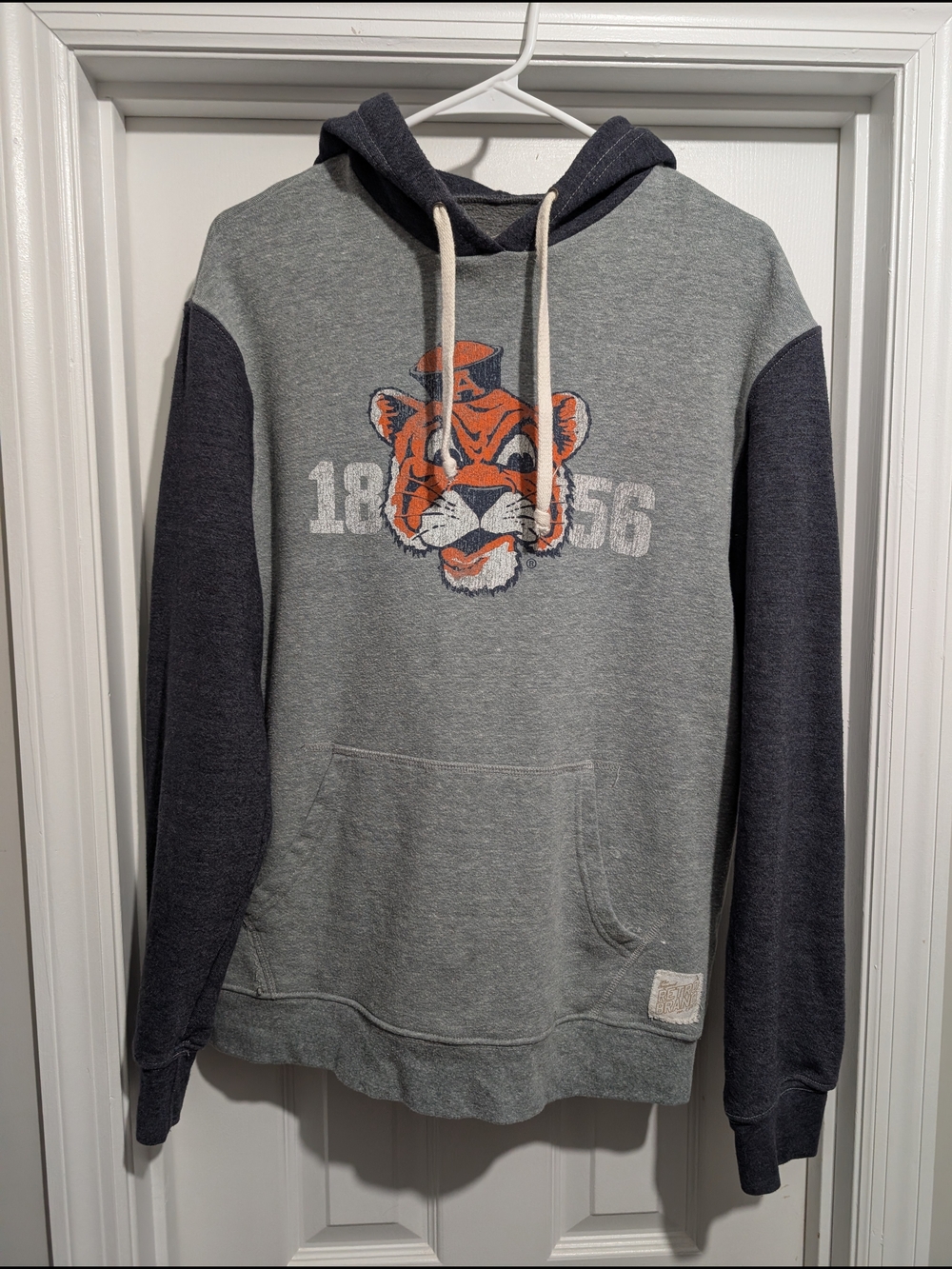 Original Retro Brand Gray & Navy Pullover Hoodie with Aubie tiger